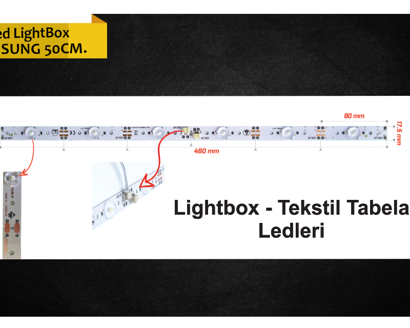 Led LightBox Led Soketli 50cm